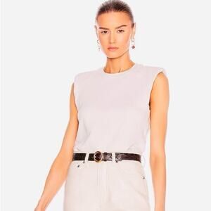 Jonathan Simkhai Standard Channing Organic Cotton Bodysuit Shell Lavender NEW M